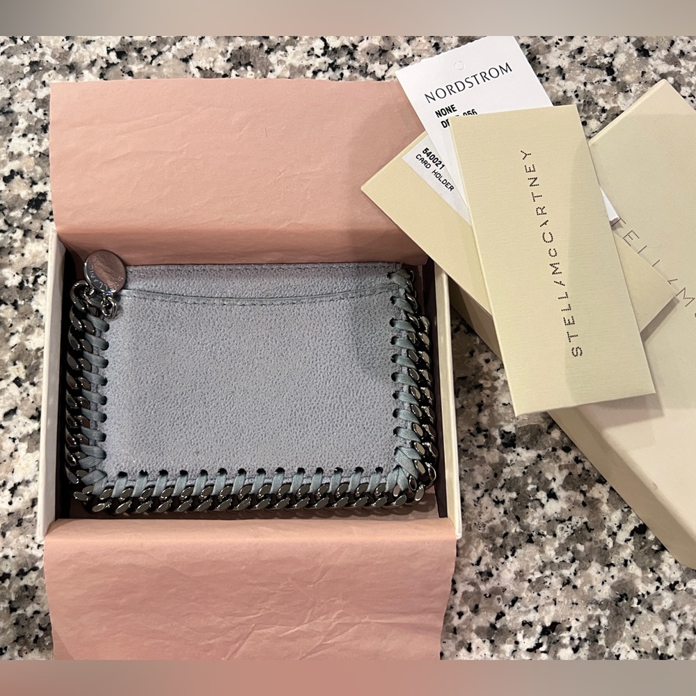 Stella Mccartney suede cardholder-baby blue